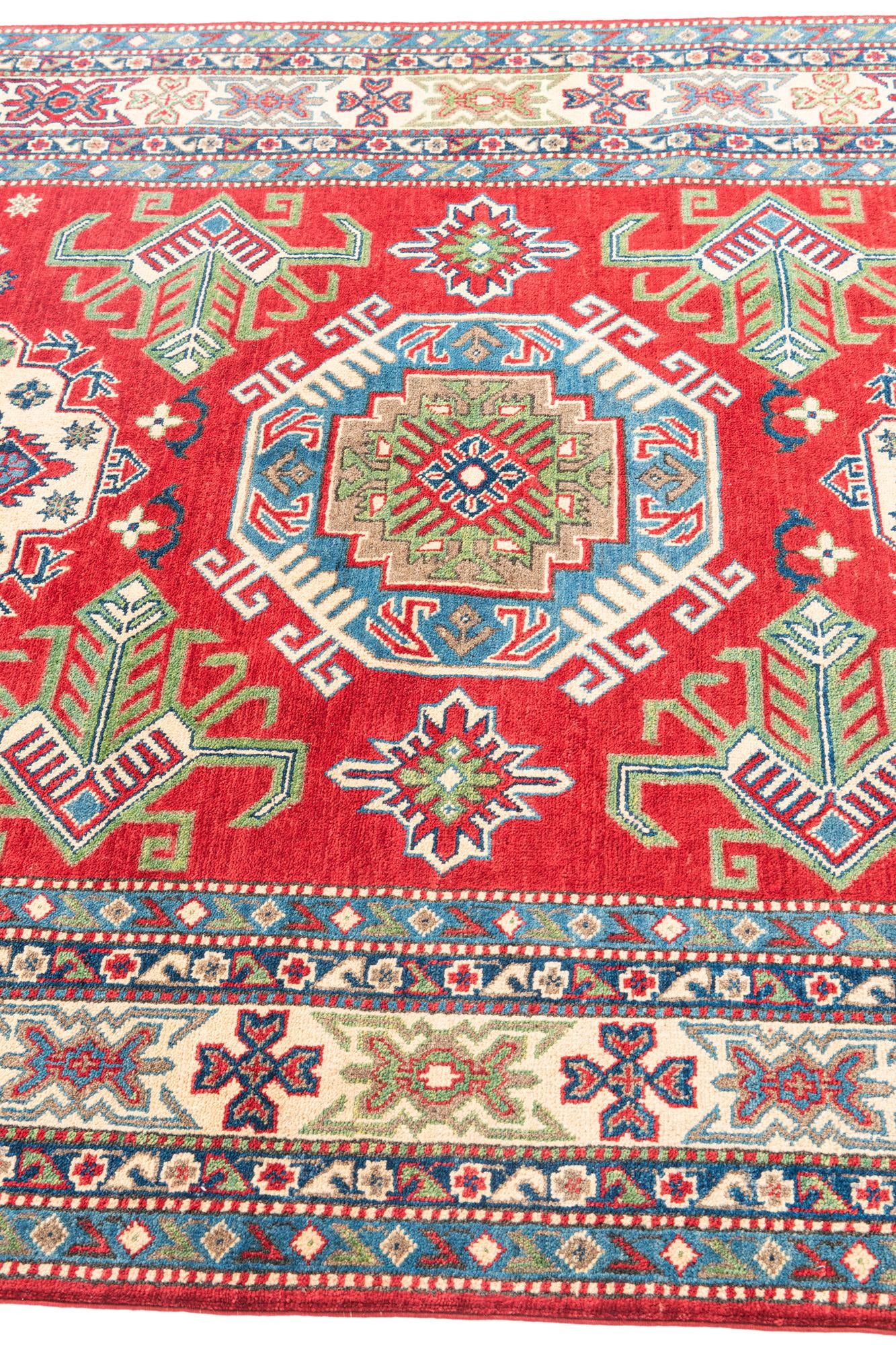 165cm x 235cm anudado a mano Kazak Alfombra