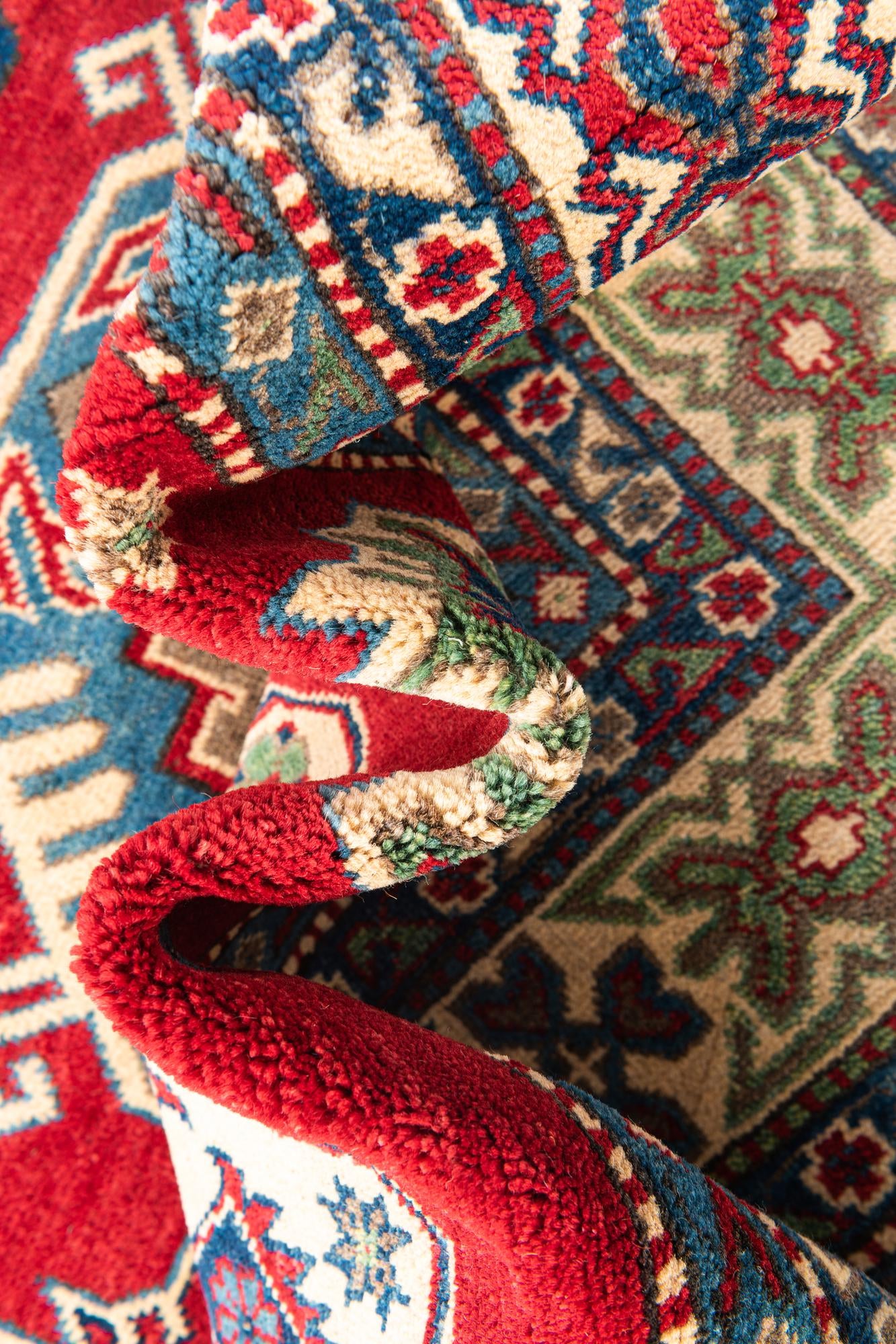 165cm x 235cm anudado a mano Kazak Alfombra