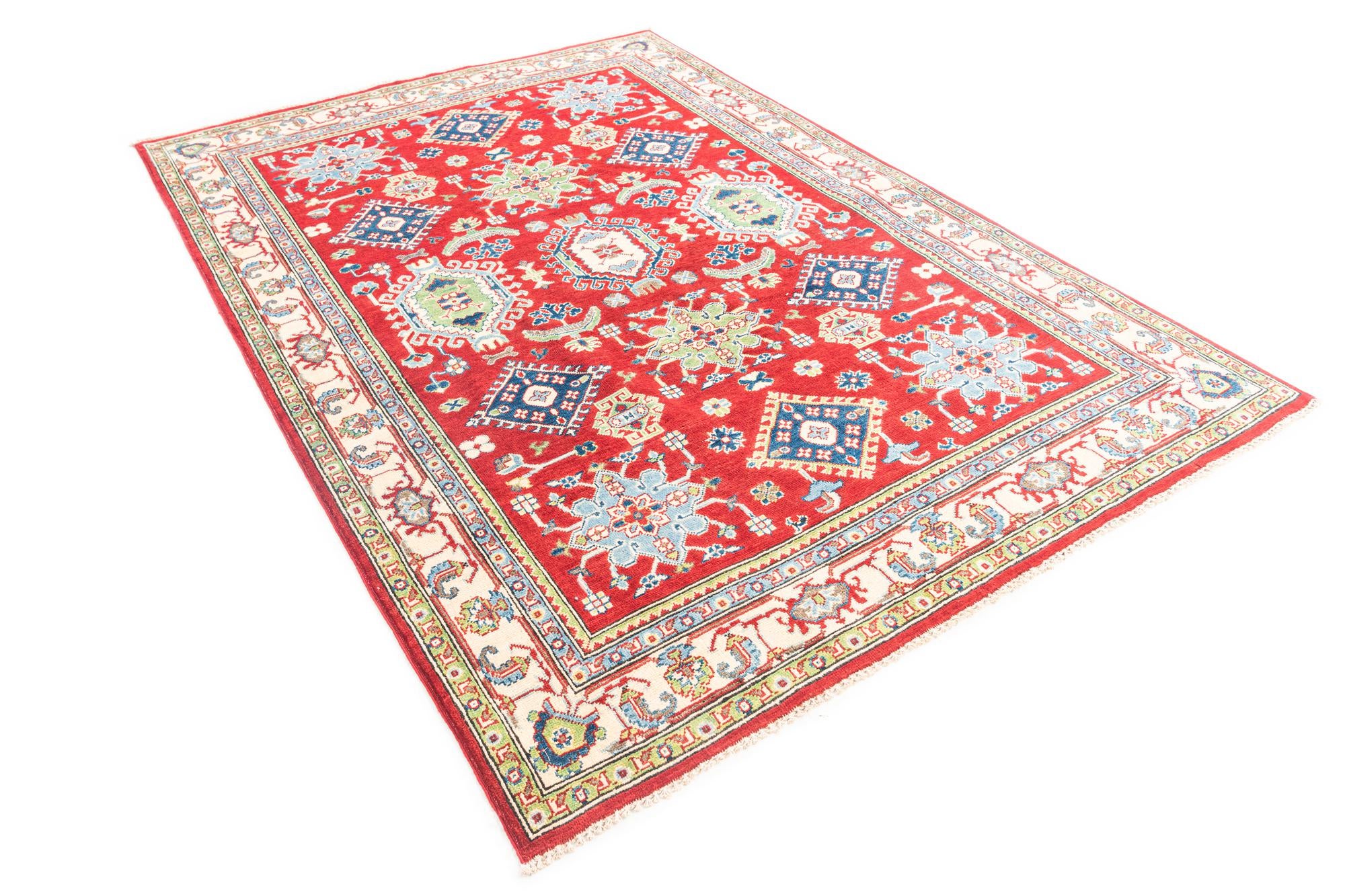 5' 6 x 8' 1 Hand Knotted Kazak Rug
