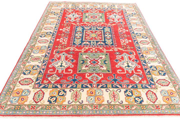 5' 8 x 8' Hand Knotted Kazak Rug