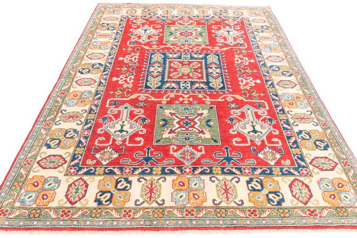 Detail image of 5' 8 x 8' Hand Knotted Kazak Rug