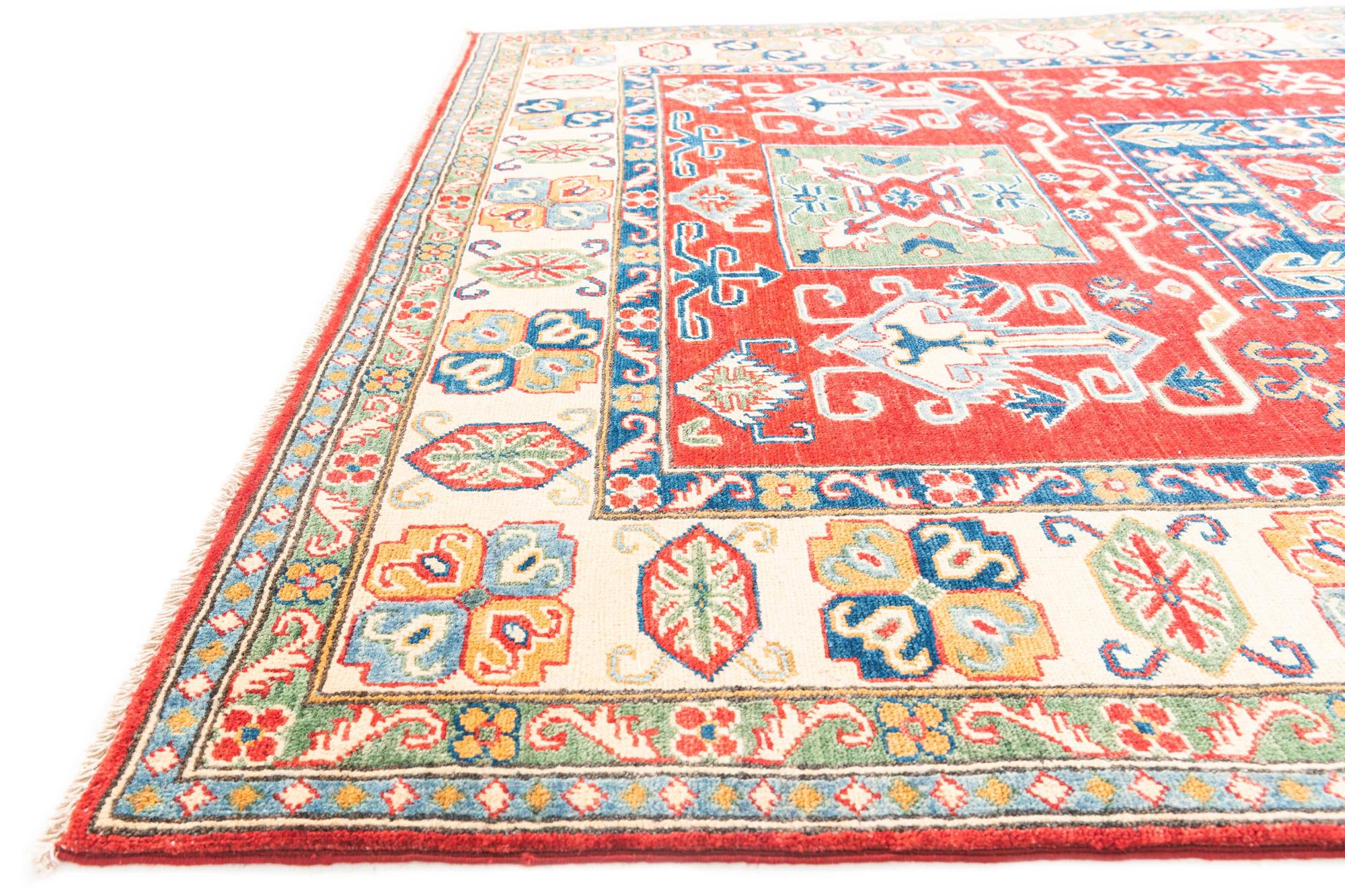 5' 8 x 8' Hand Knotted Kazak Rug