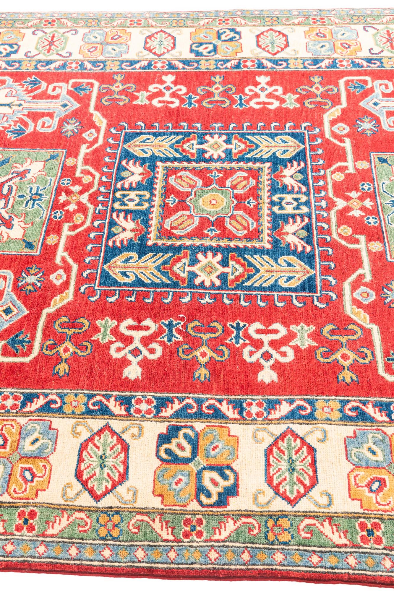 5' 8 x 8' Hand Knotted Kazak Rug
