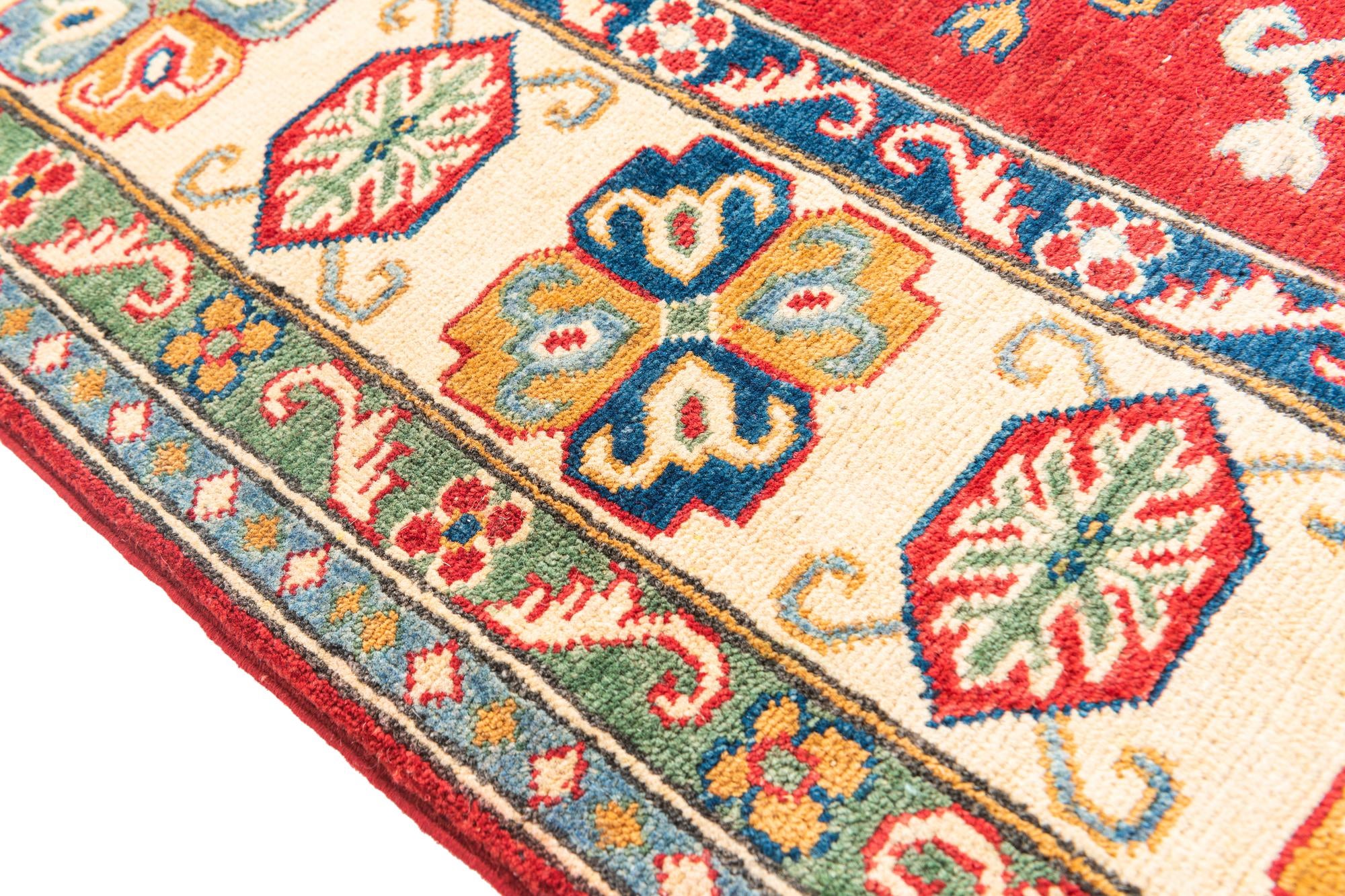 5' 8 x 8' Hand Knotted Kazak Rug