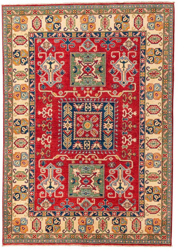 Detail image of 5' 8 x 8' Hand Knotted Kazak Rug