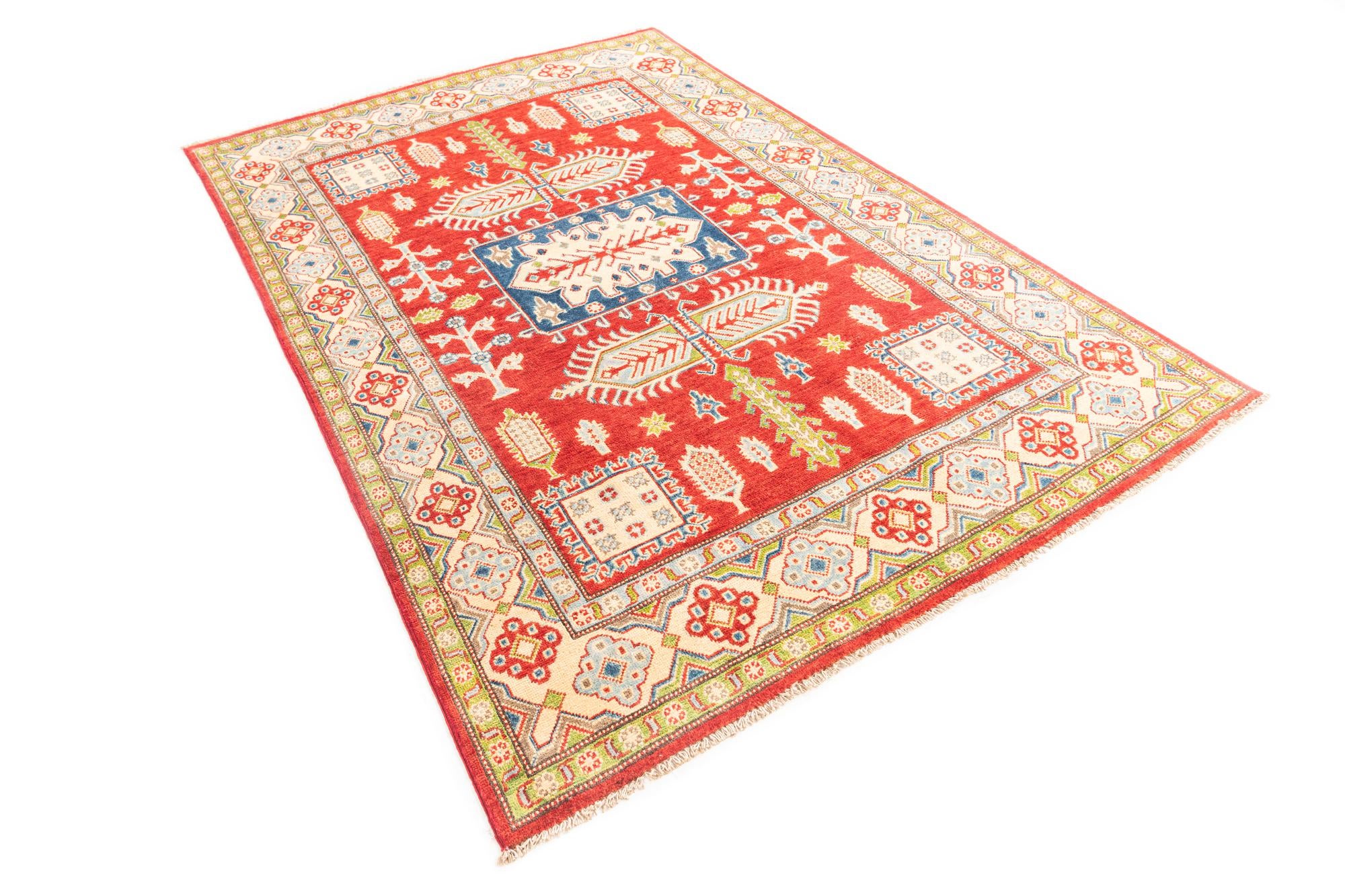 5' x 7' 8 Hand Knotted Kazak Rug