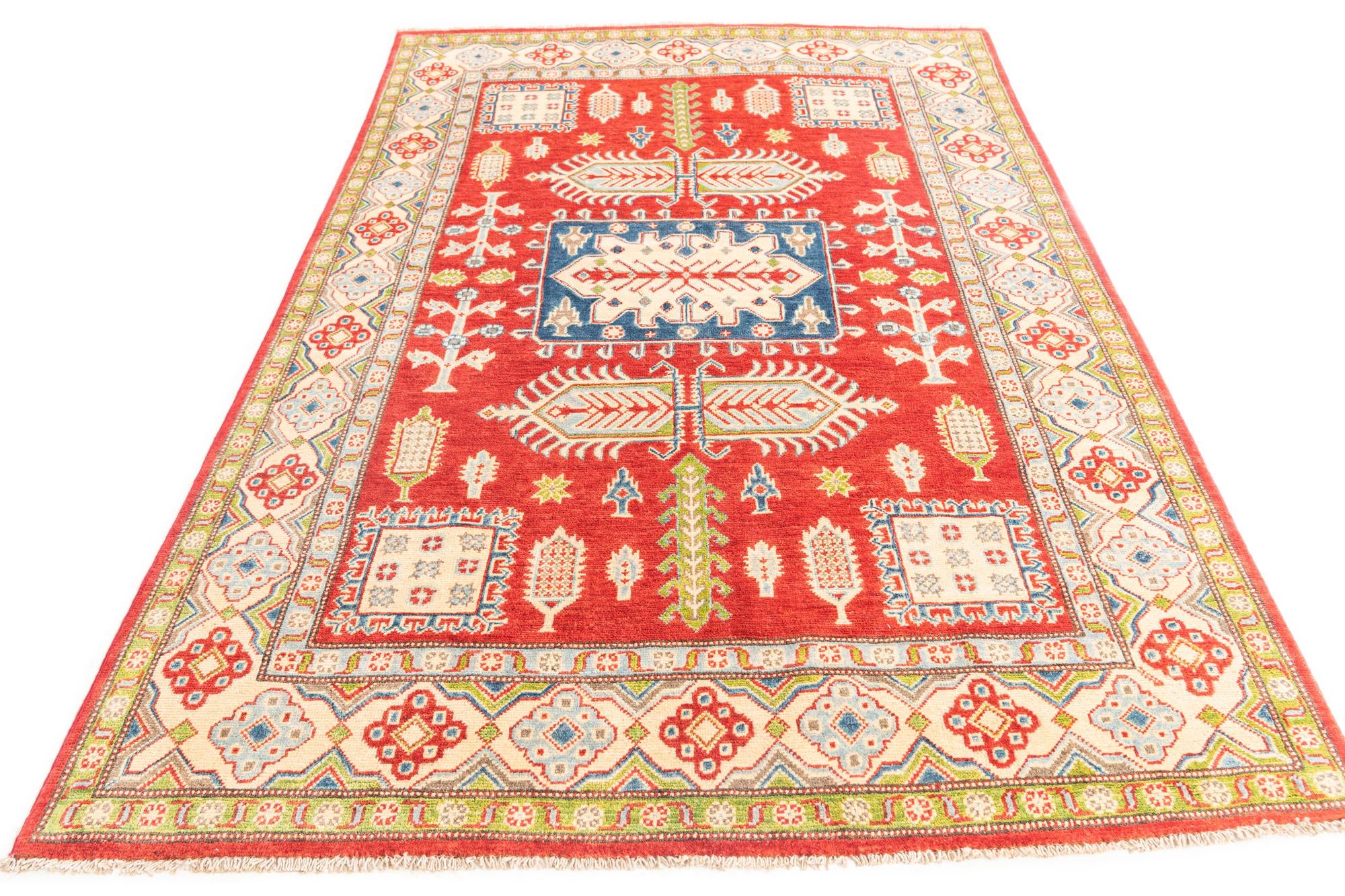 5' x 7' 8 Hand Knotted Kazak Rug