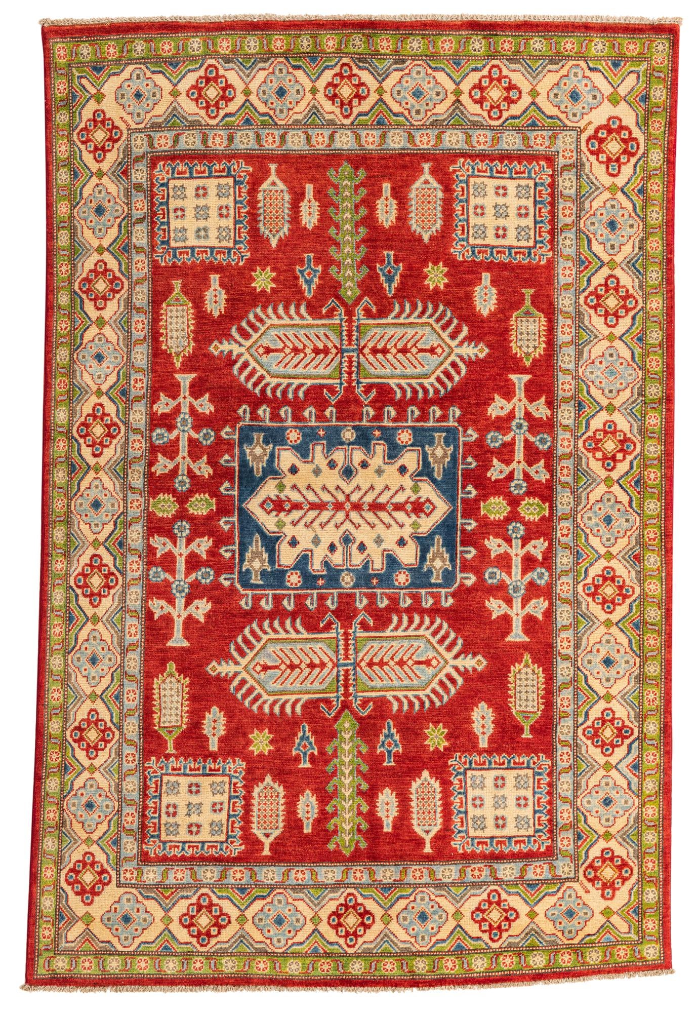 5' x 7' 8 Hand Knotted Kazak Rug