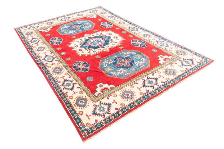 5' 7 x 8' 3 Hand Knotted Kazak Rug