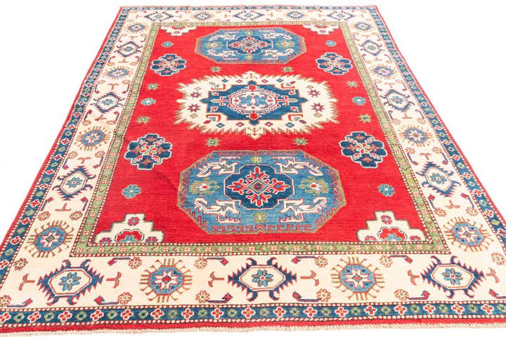 5' 7 x 8' 3 Hand Knotted Kazak Rug