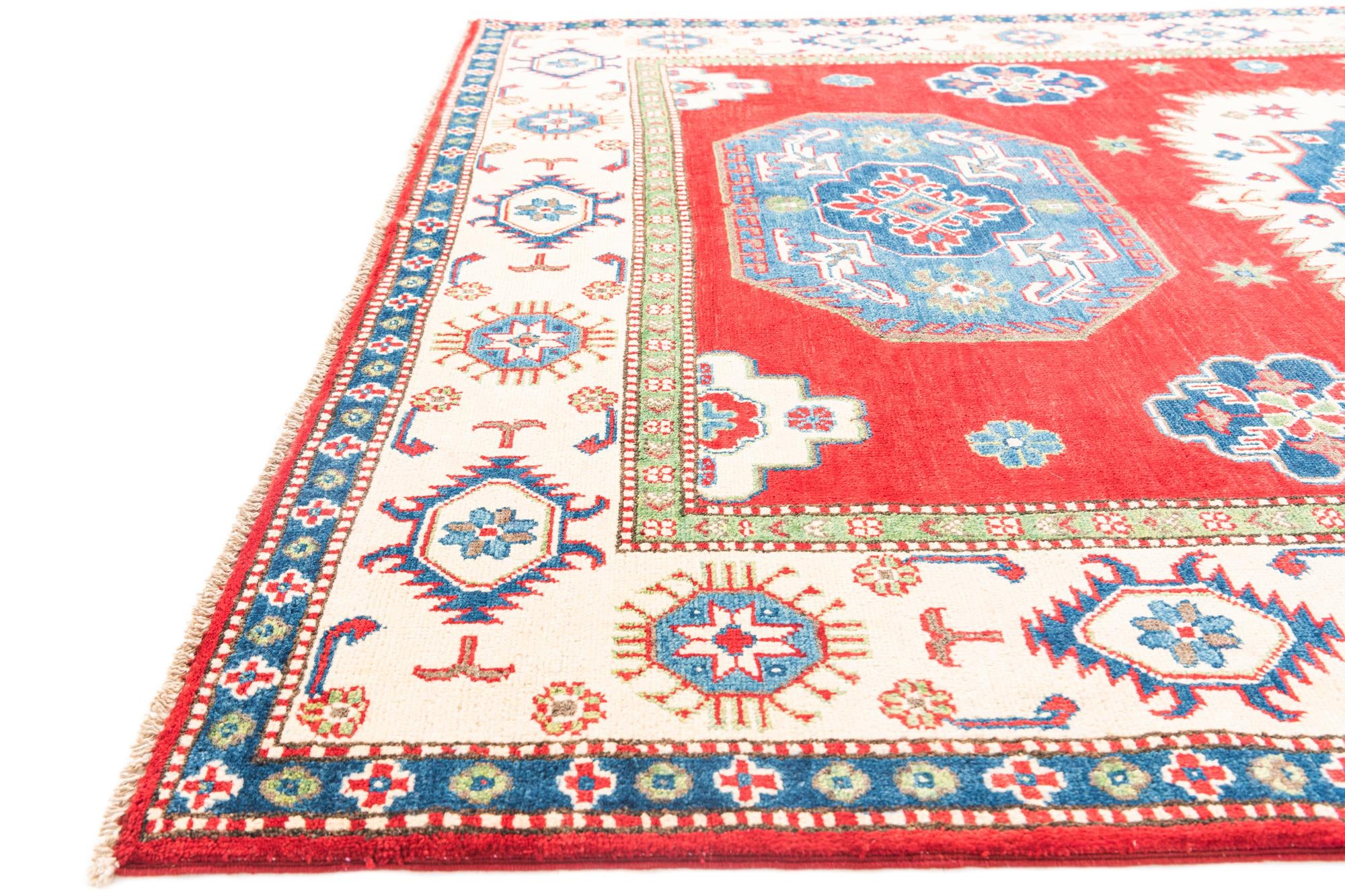5' 7 x 8' 3 Hand Knotted Kazak Rug