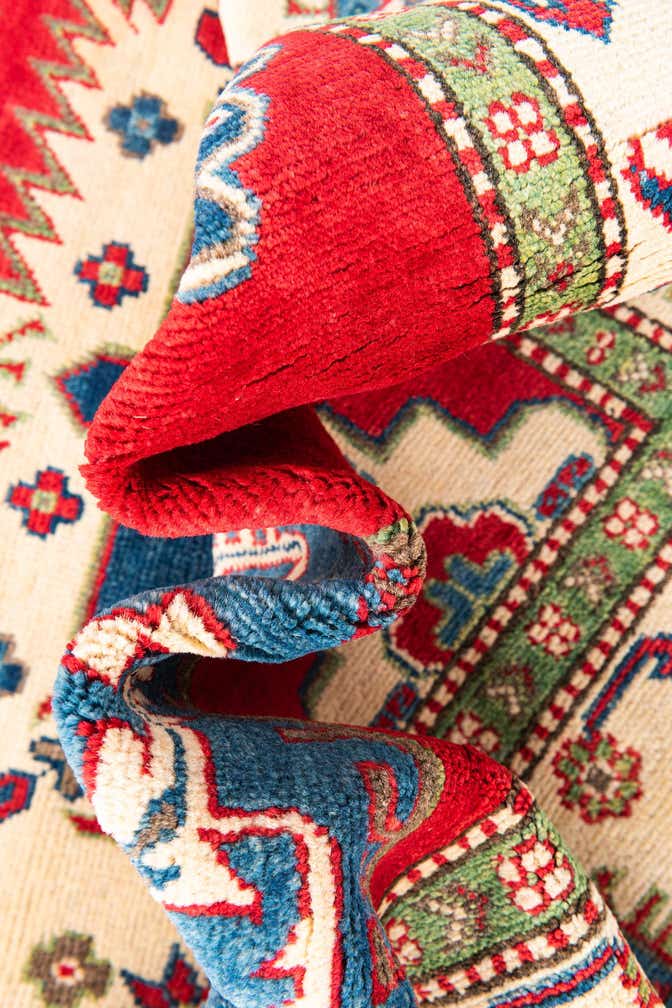5' 7 x 8' 3 Hand Knotted Kazak Rug