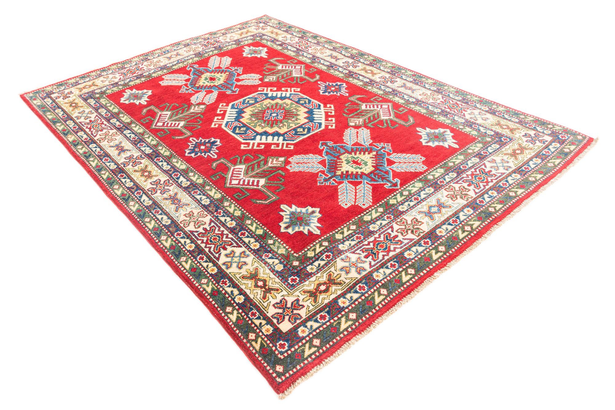 5' 9 x 8' Hand Knotted Kazak Rug