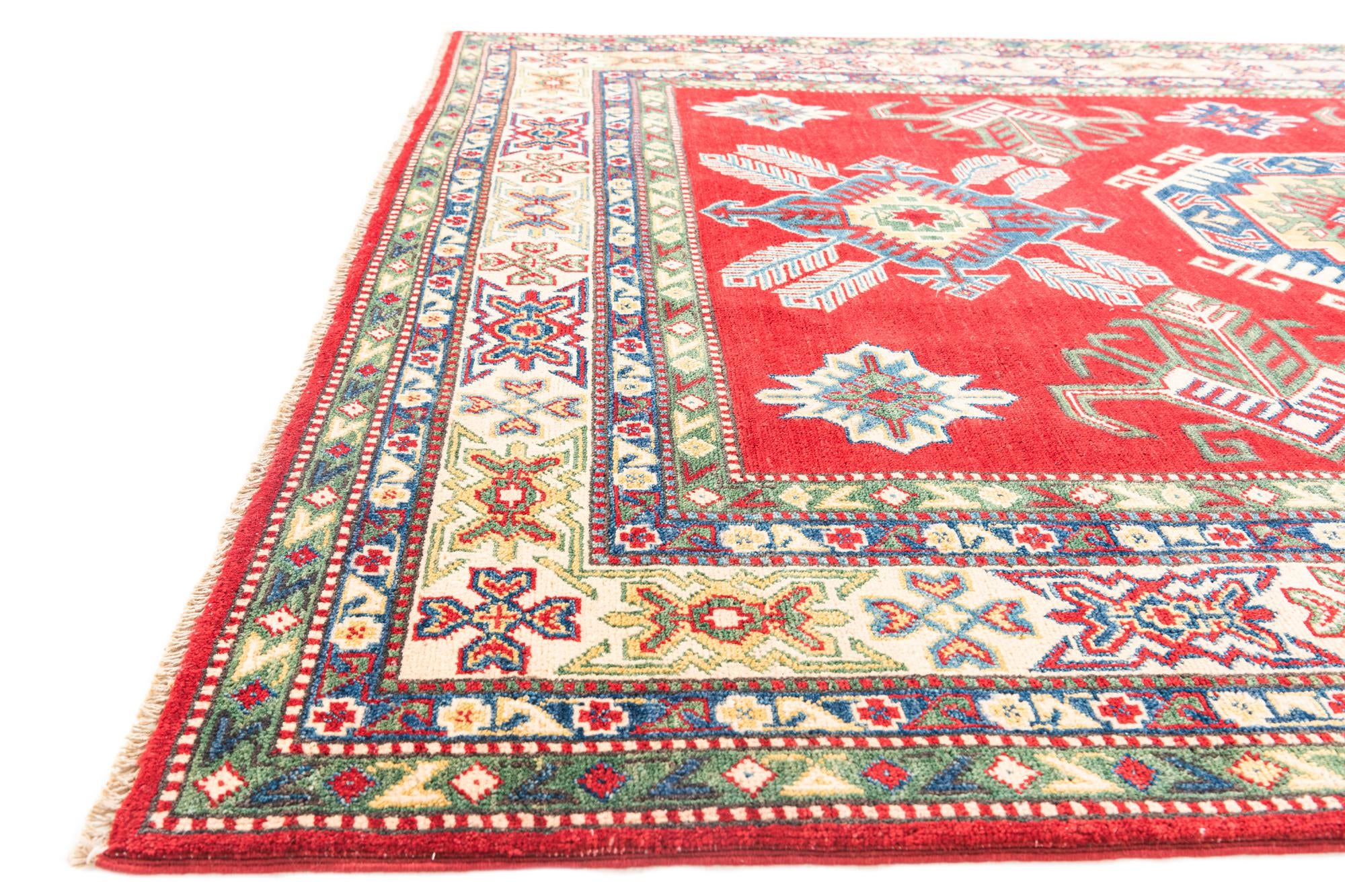 5' 9 x 8' Hand Knotted Kazak Rug