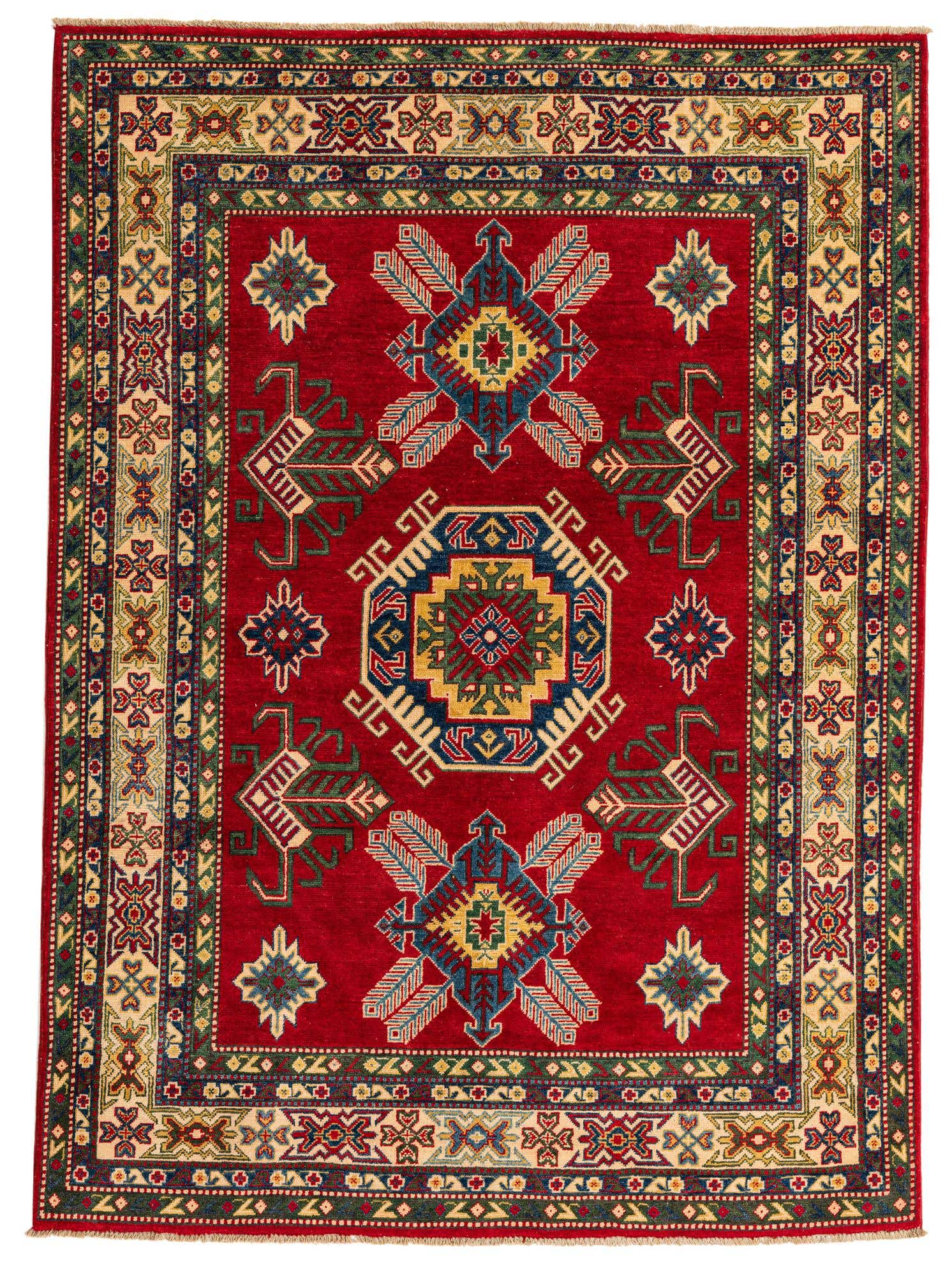 5' 9 x 8' Hand Knotted Kazak Rug