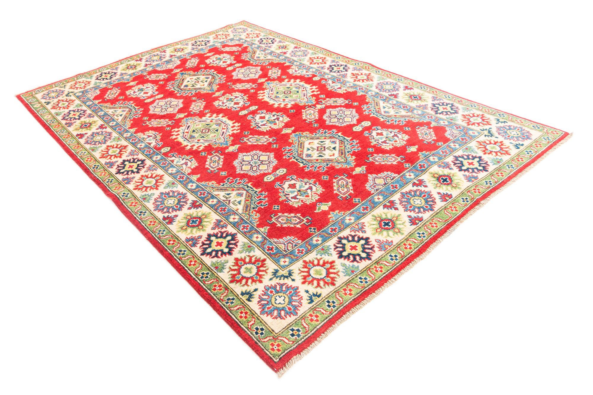 5' 8 x 8' Hand Knotted Kazak Rug