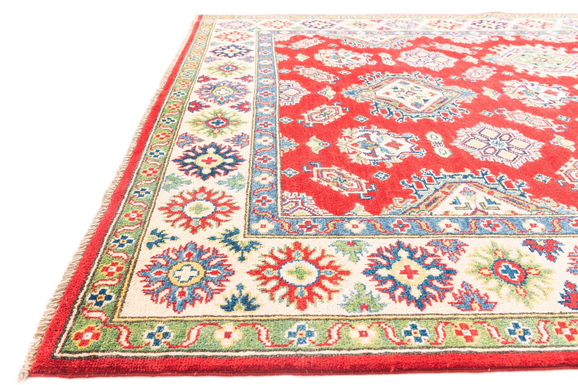 5' 8 x 8' Hand Knotted Kazak Rug