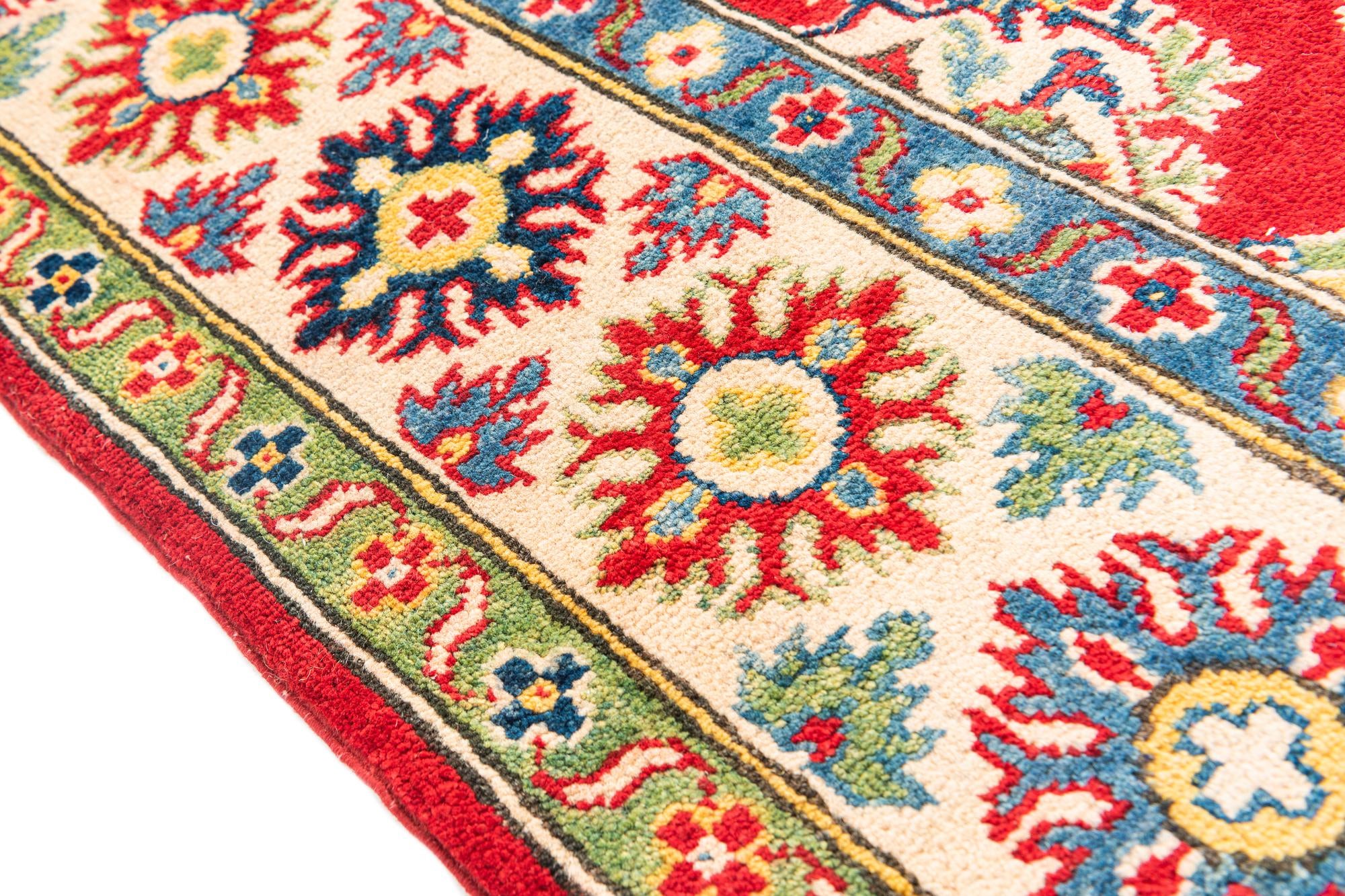 5' 8 x 8' Hand Knotted Kazak Rug