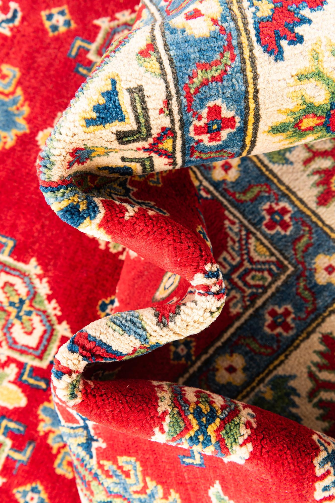 5' 8 x 8' Hand Knotted Kazak Rug