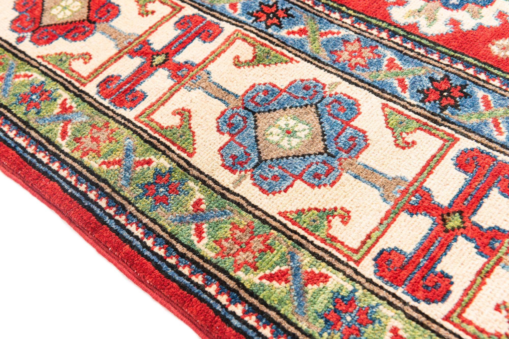 5' 7 x 8' Hand Knotted Kazak Rug