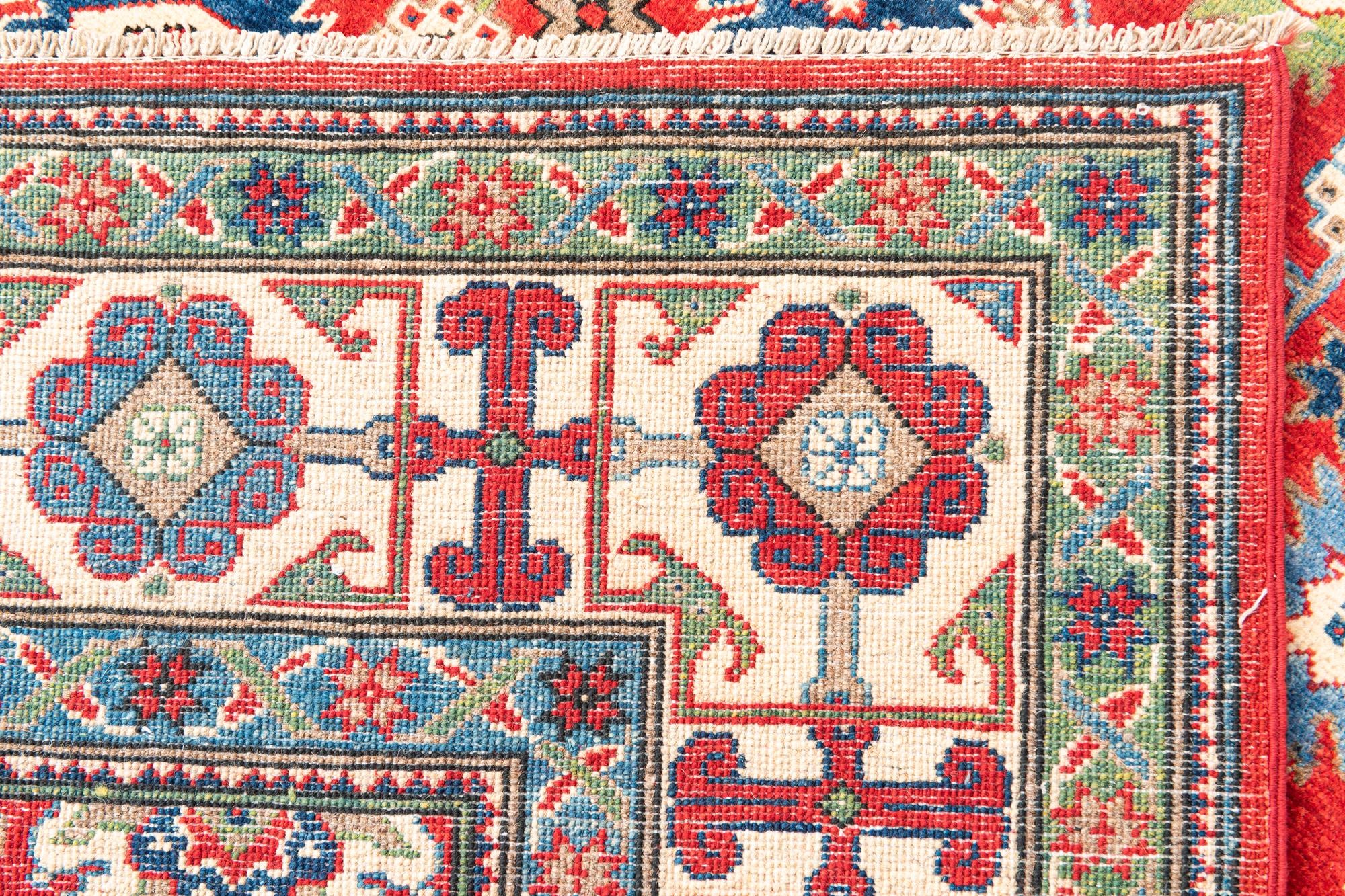 5' 7 x 8' Hand Knotted Kazak Rug