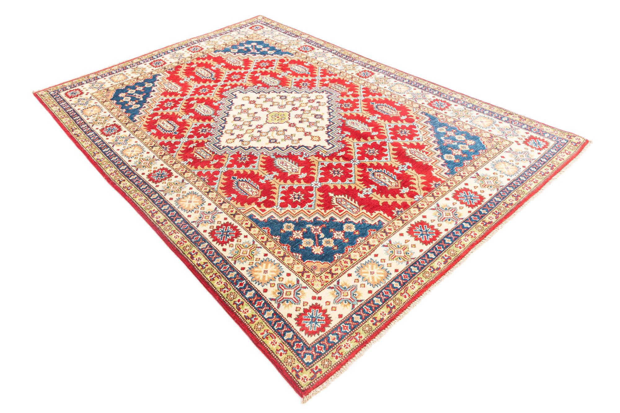 5' 7 x 8' Hand Knotted Kazak Rug
