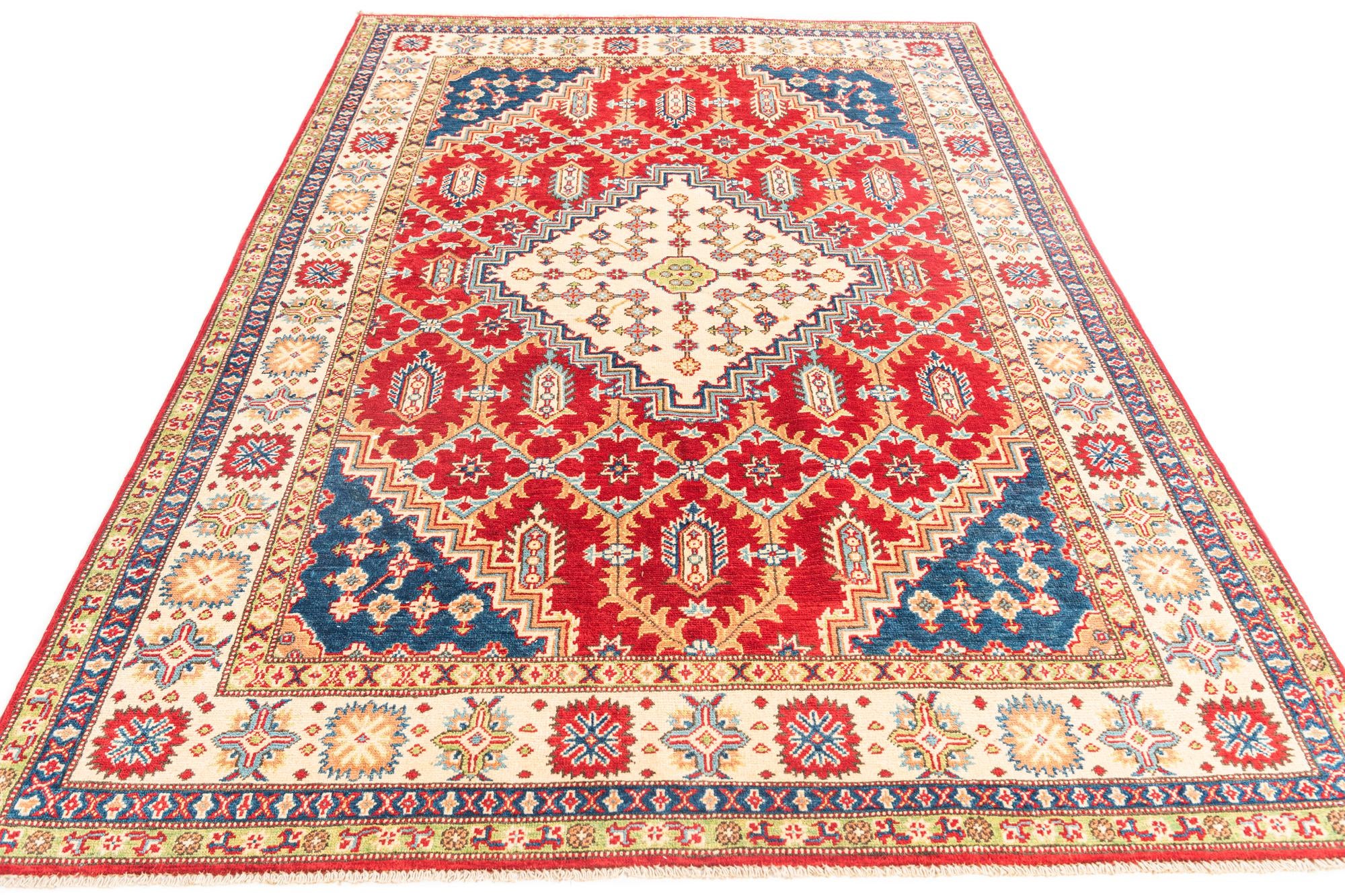 5' 7 x 8' Hand Knotted Kazak Rug