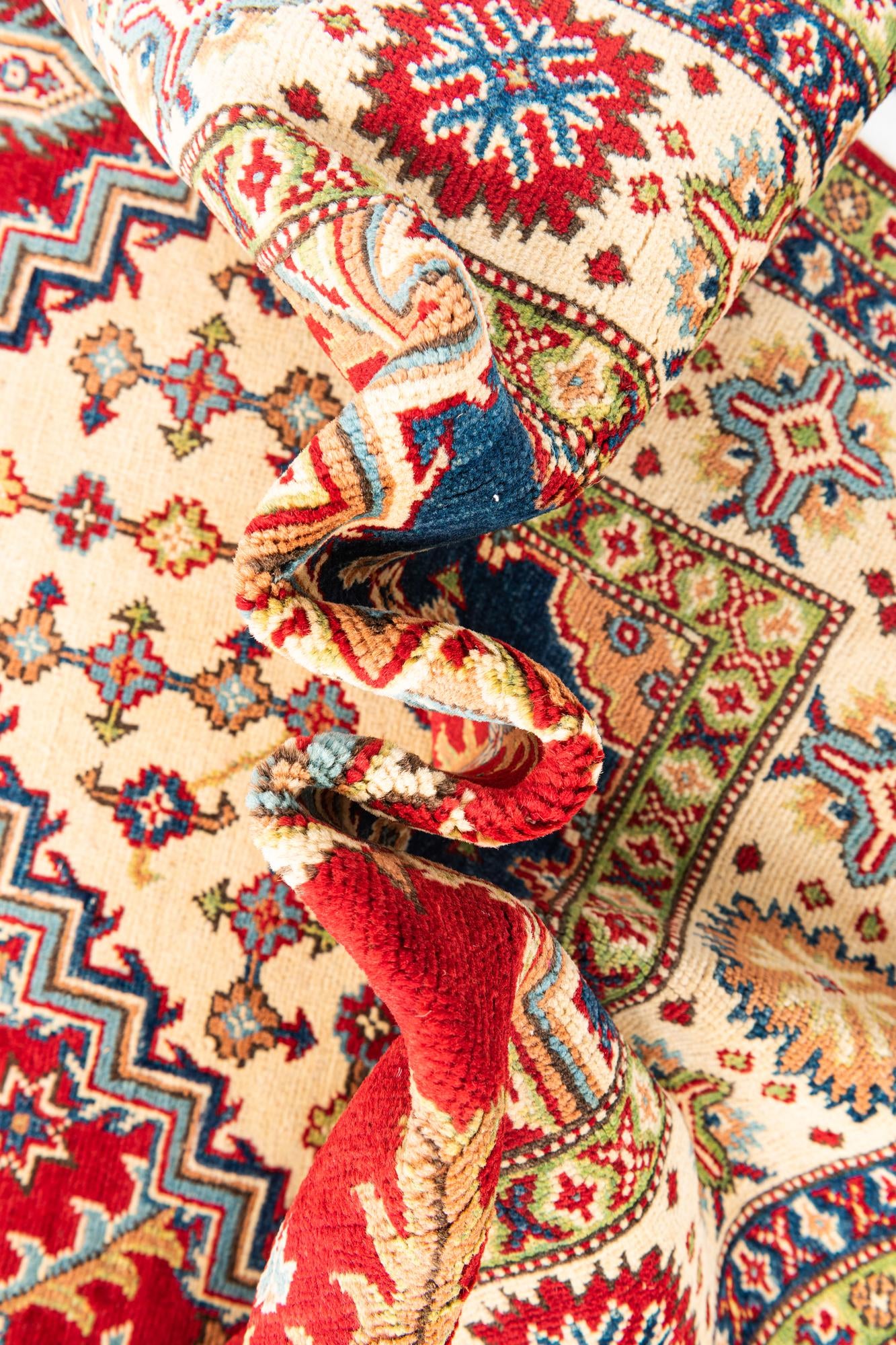 5' 7 x 8' Hand Knotted Kazak Rug