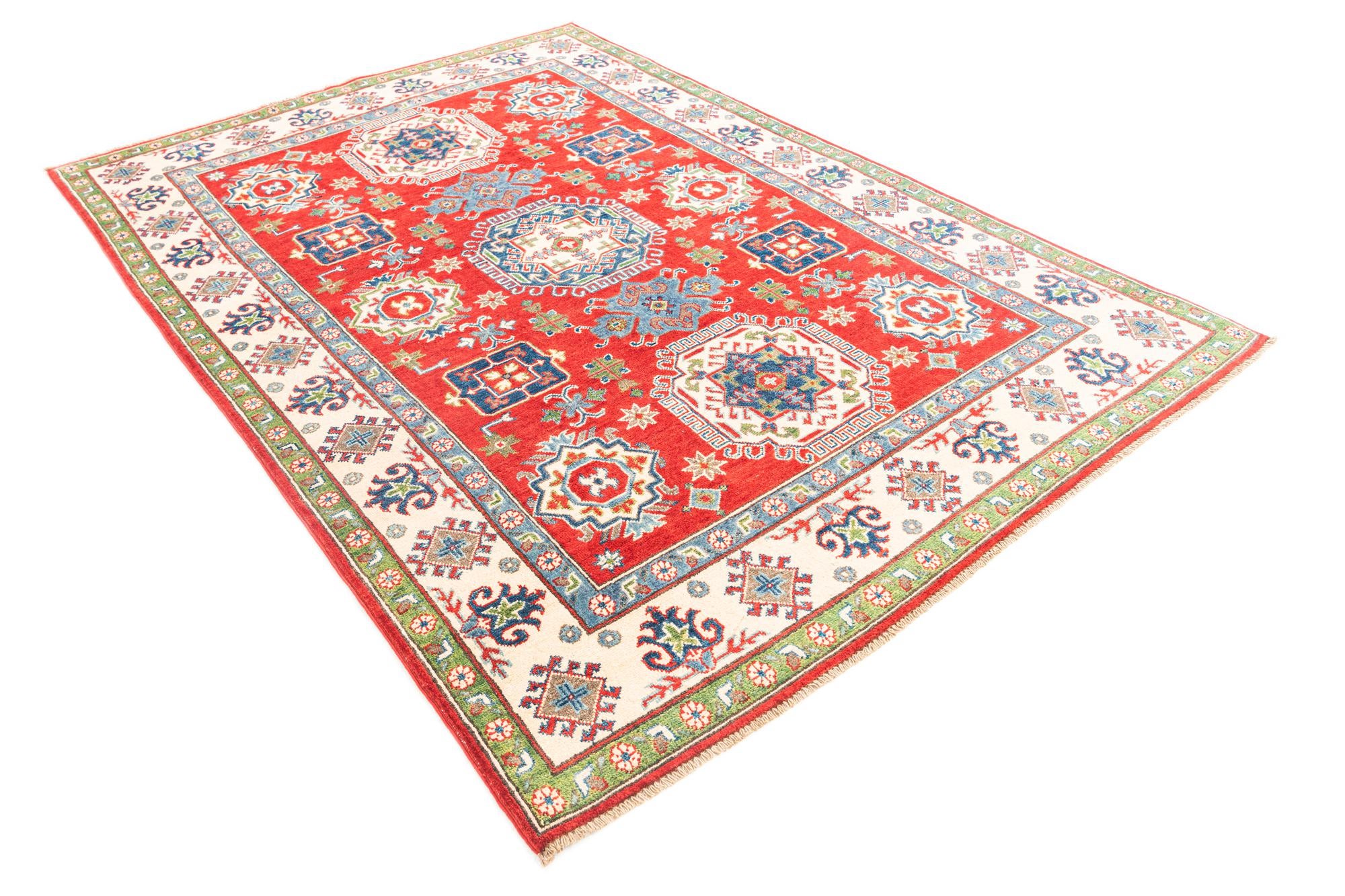 5' 5 x 8' Hand Knotted Kazak Rug