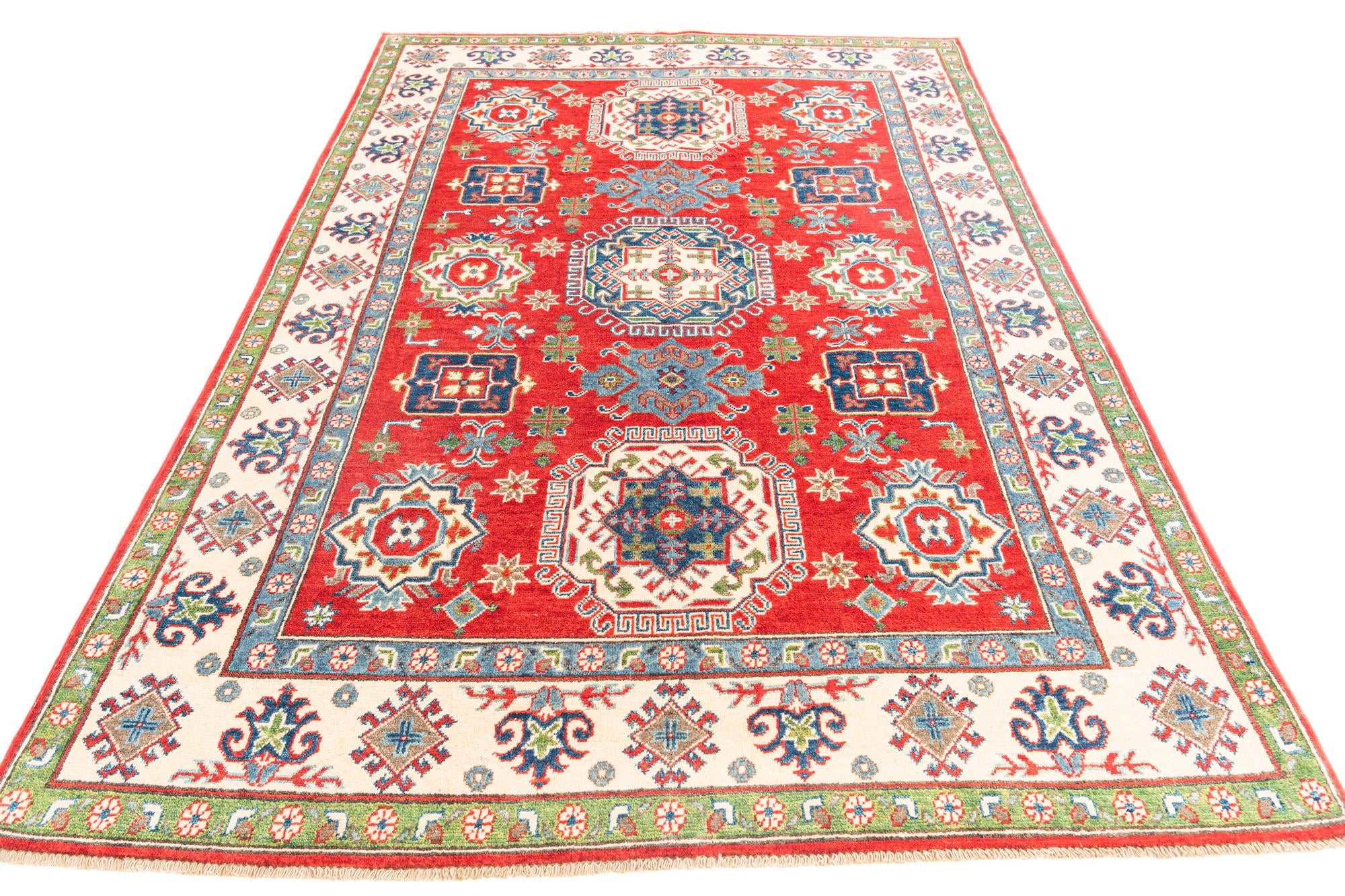 5' 5 x 8' Hand Knotted Kazak Rug