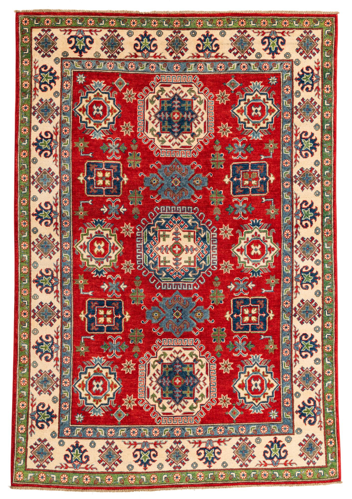 5' 5 x 8' Hand Knotted Kazak Rug