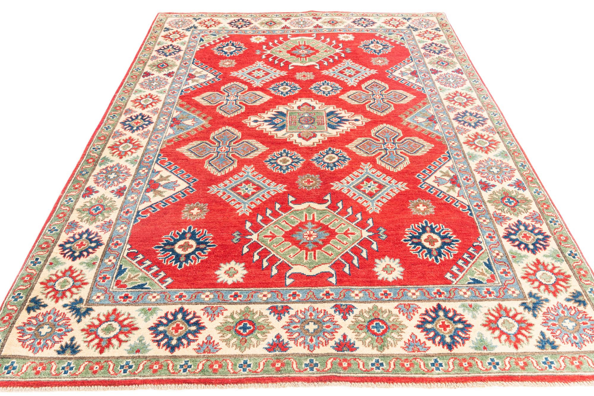 5' 10 x 8' Hand Knotted Kazak Rug