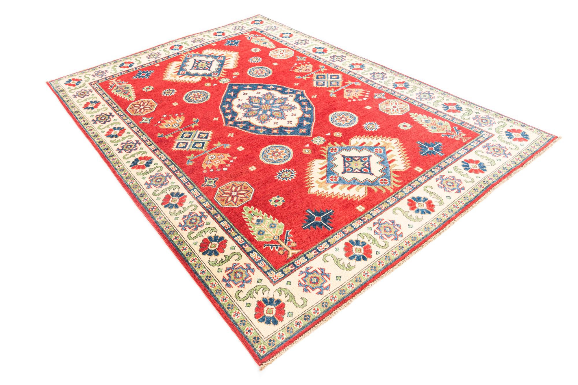 5' 7 x 8' Hand Knotted Kazak Rug
