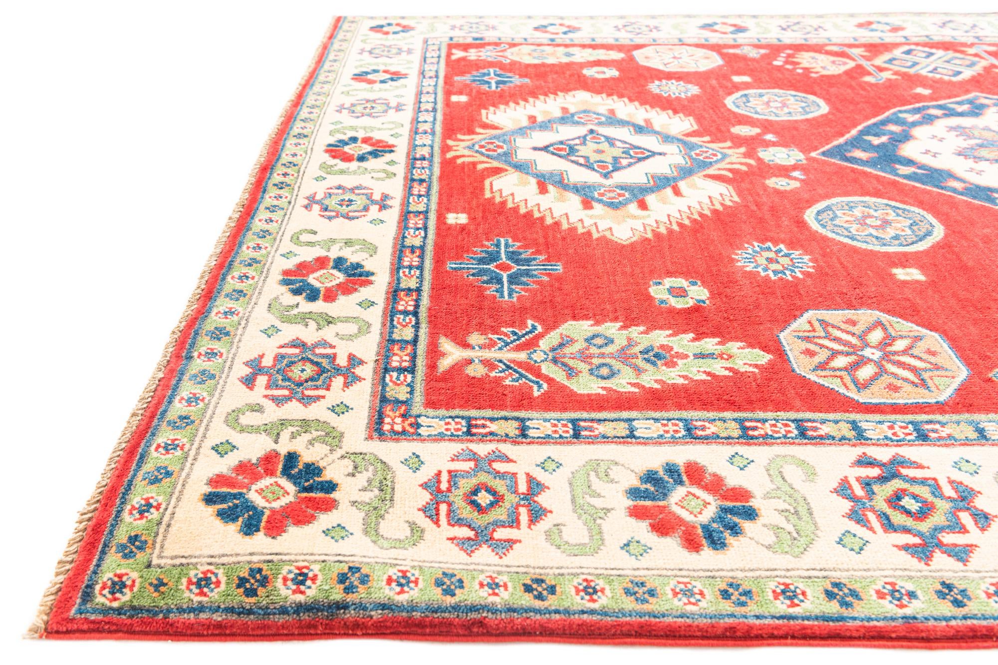 5' 7 x 8' Hand Knotted Kazak Rug