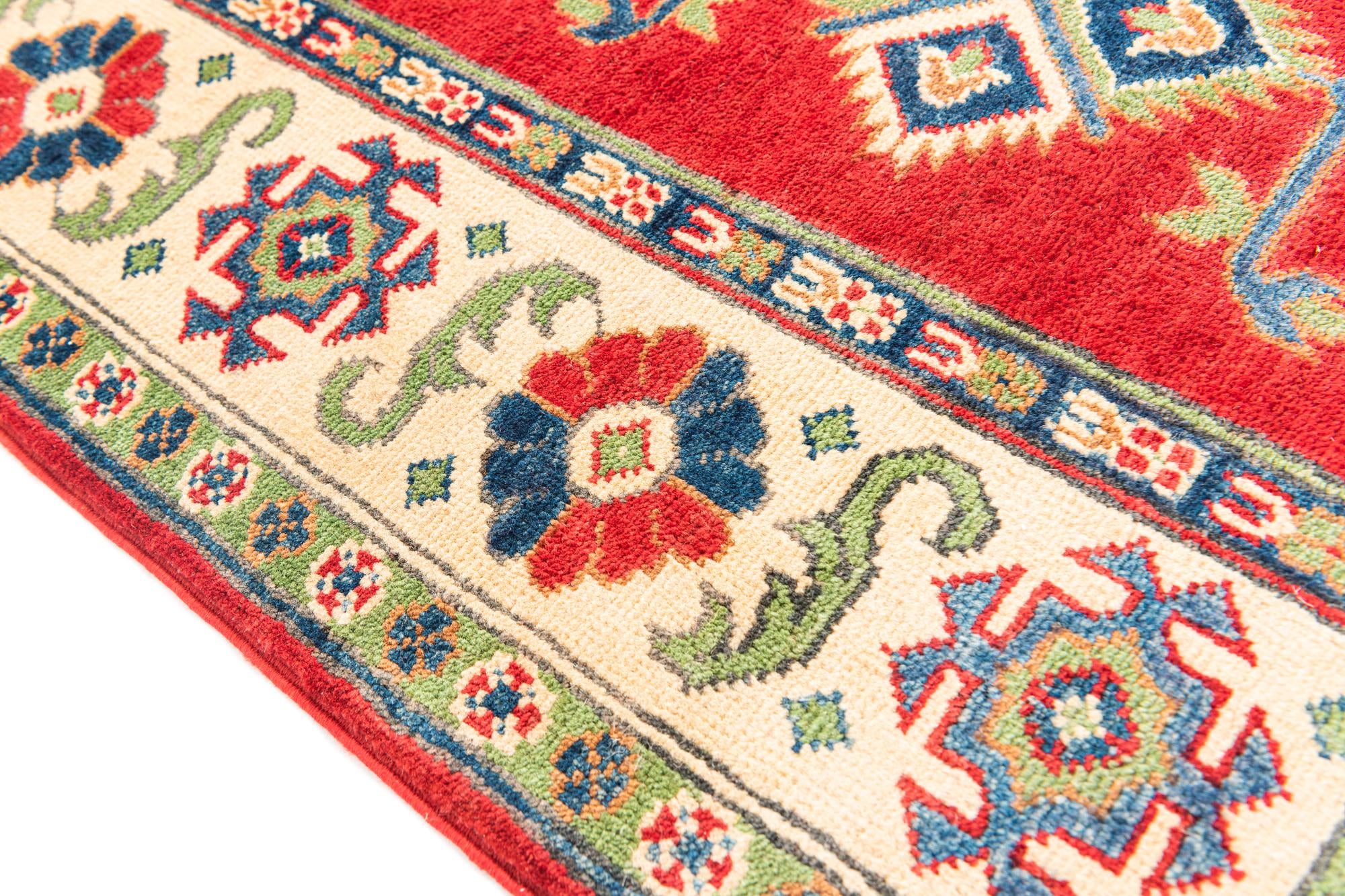 5' 7 x 8' Hand Knotted Kazak Rug