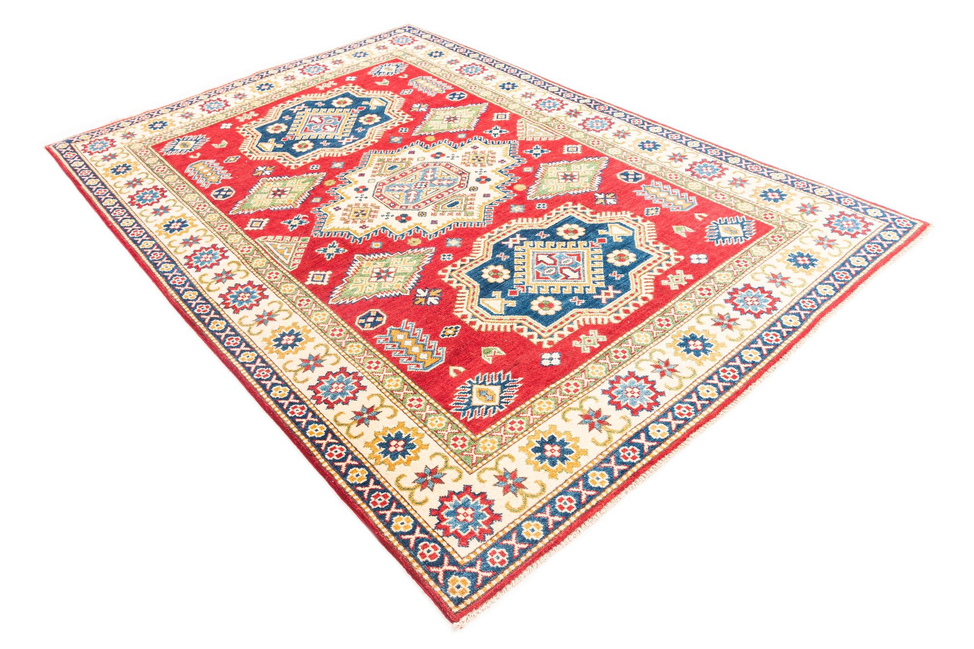 5' 8 x 8' 2 Hand Knotted Kazak Rug