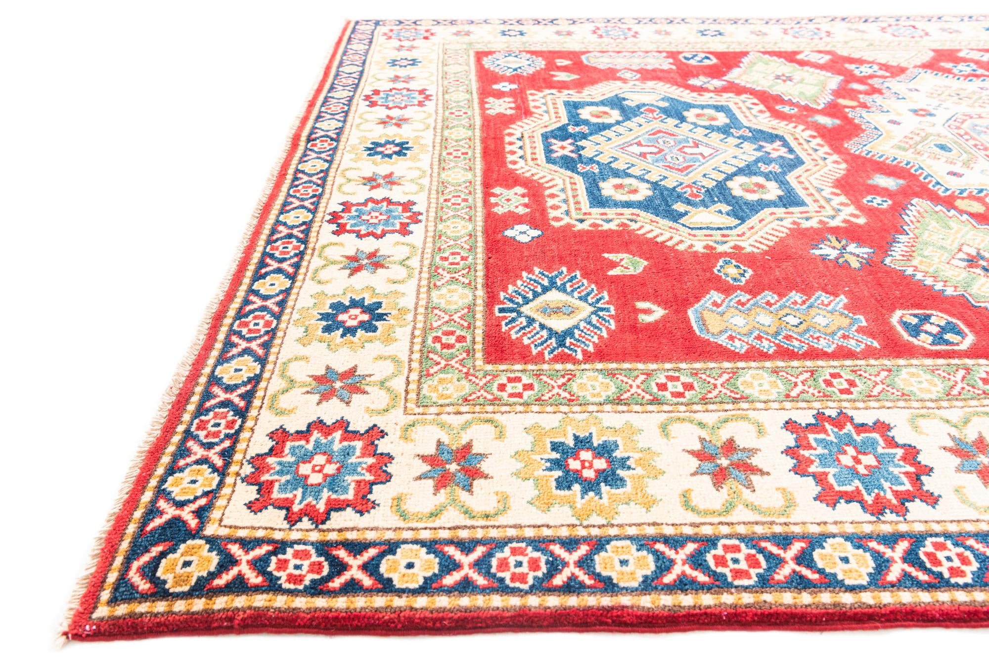 5' 8 x 8' 2 Hand Knotted Kazak Rug