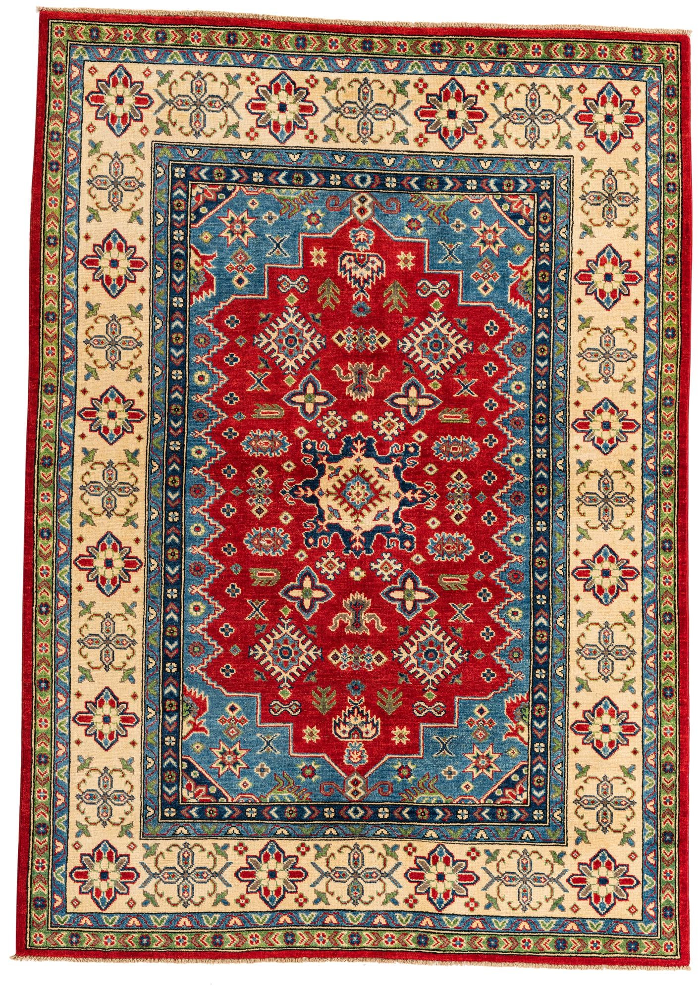 5' 7 x 7' 10 Hand Knotted Kazak Rug