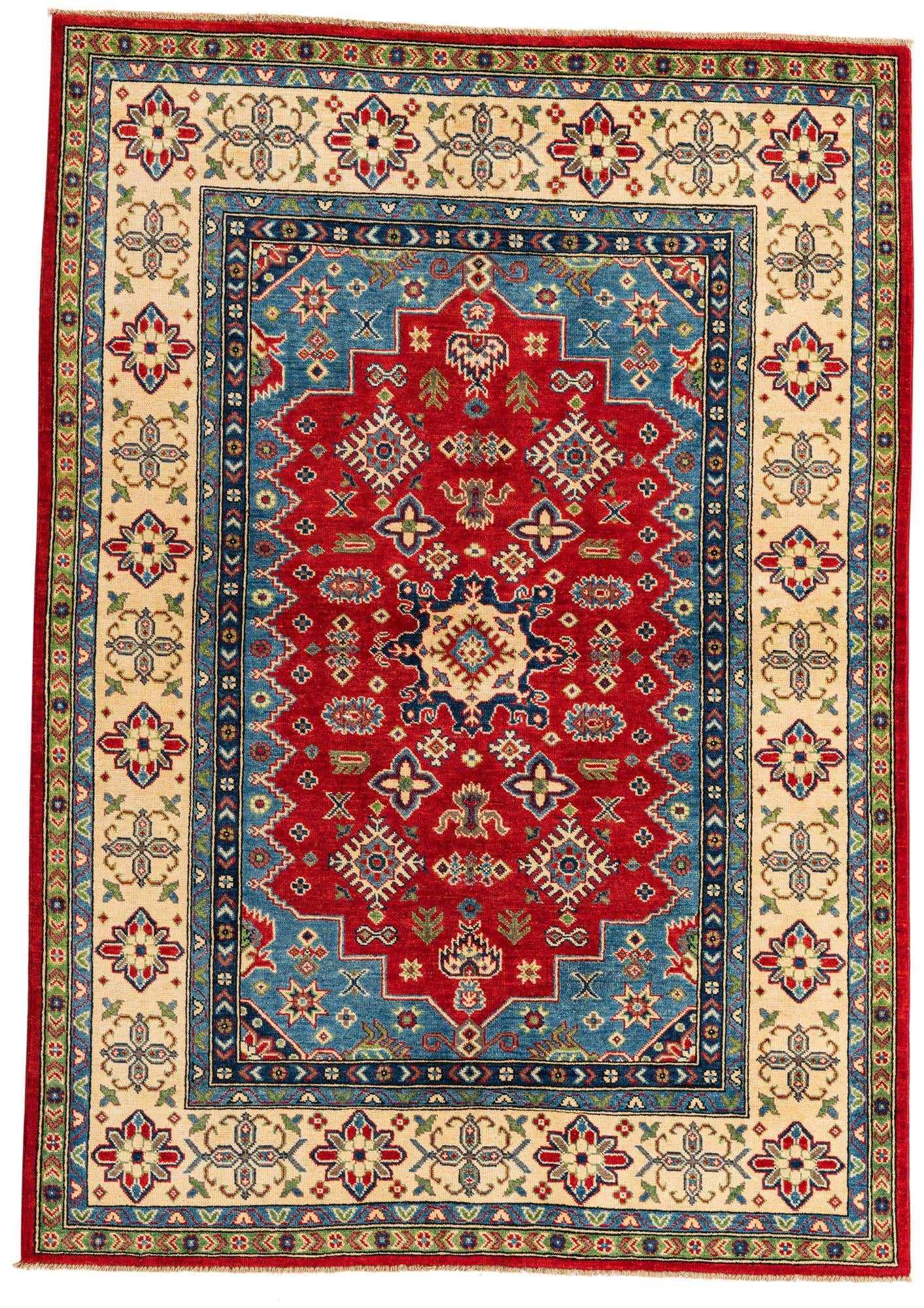 5' 7 x 7' 10 Hand Knotted Kazak Rug