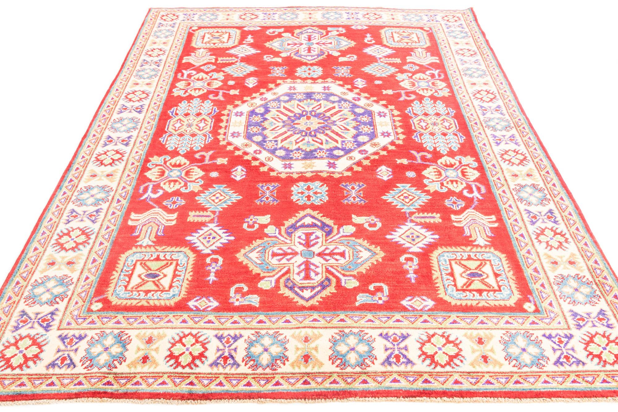 5' 9 x 7' 10 Hand Knotted Kazak Rug