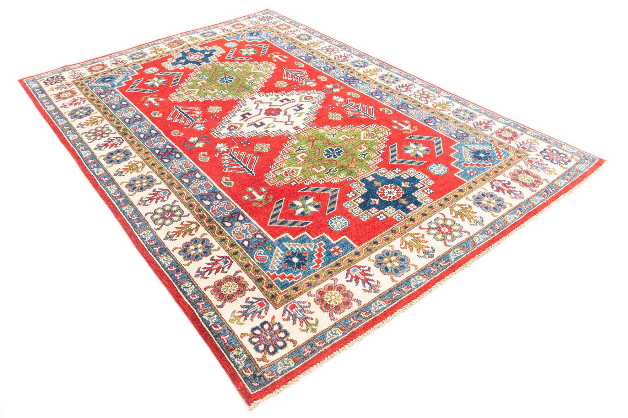 5' 5 x 7' 10 Hand Knotted Kazak Rug