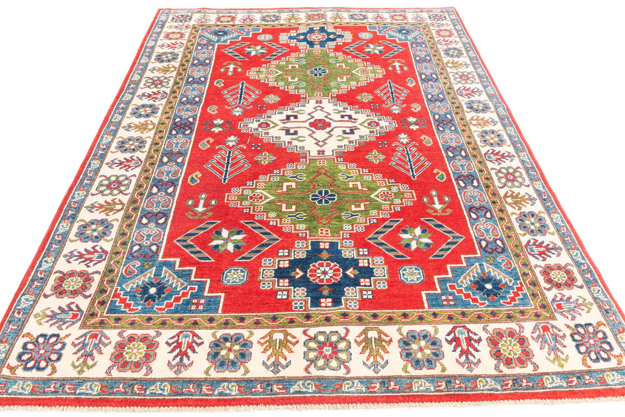 5' 5 x 7' 10 Hand Knotted Kazak Rug