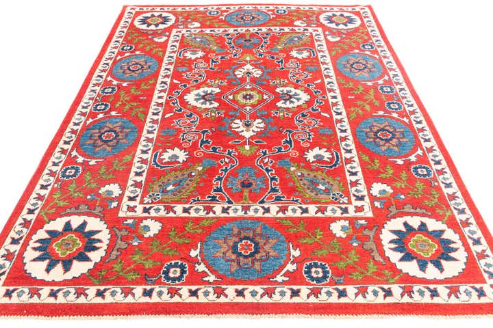 5' 8 x 8' Hand Knotted Kazak Rug
