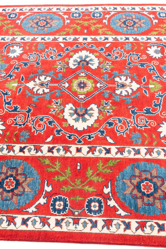 Detail image of 5' 8 x 8' Hand Knotted Kazak Rug