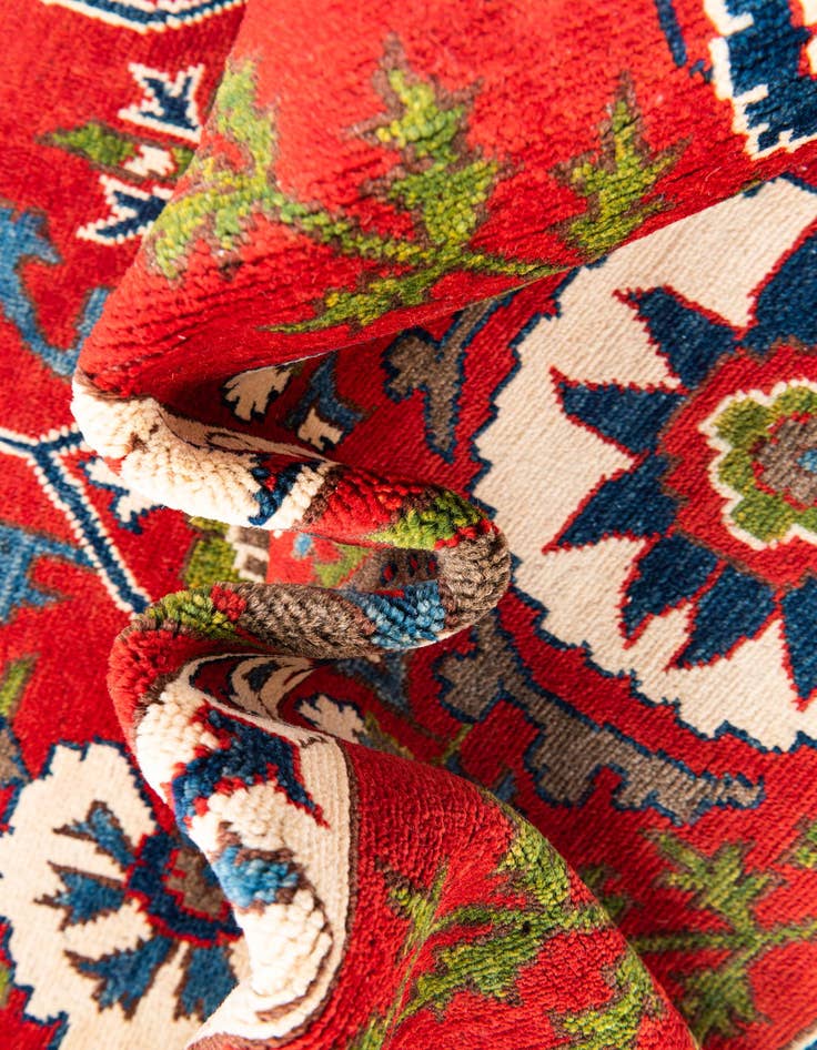 Detail image of 5' 8 x 8'  Hand Knotted Kazak Rug