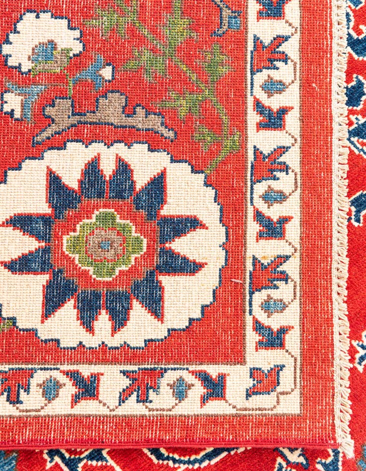 Detail image of 5' 8 x 8'  Hand Knotted Kazak Rug