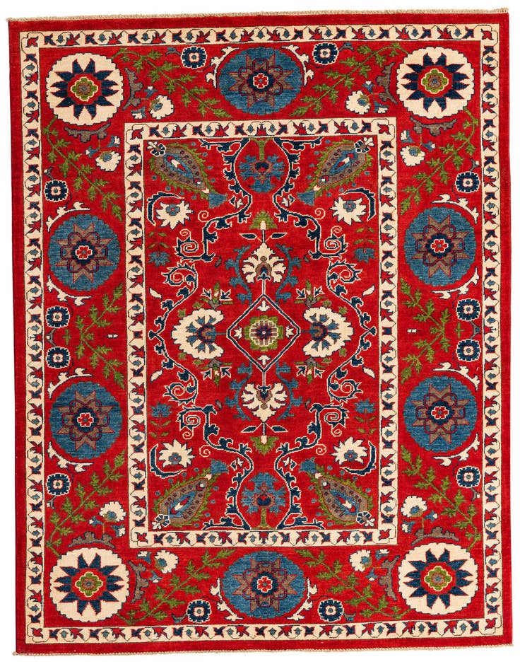 Detail image of 5' 8 x 8' Hand Knotted Kazak Rug