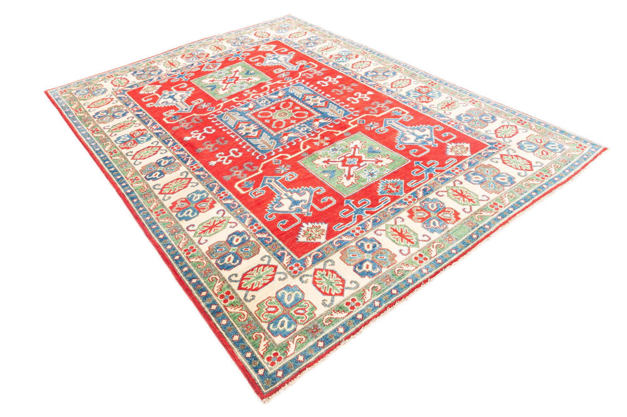 5' 9 x 7' 9 Hand Knotted Kazak Rug