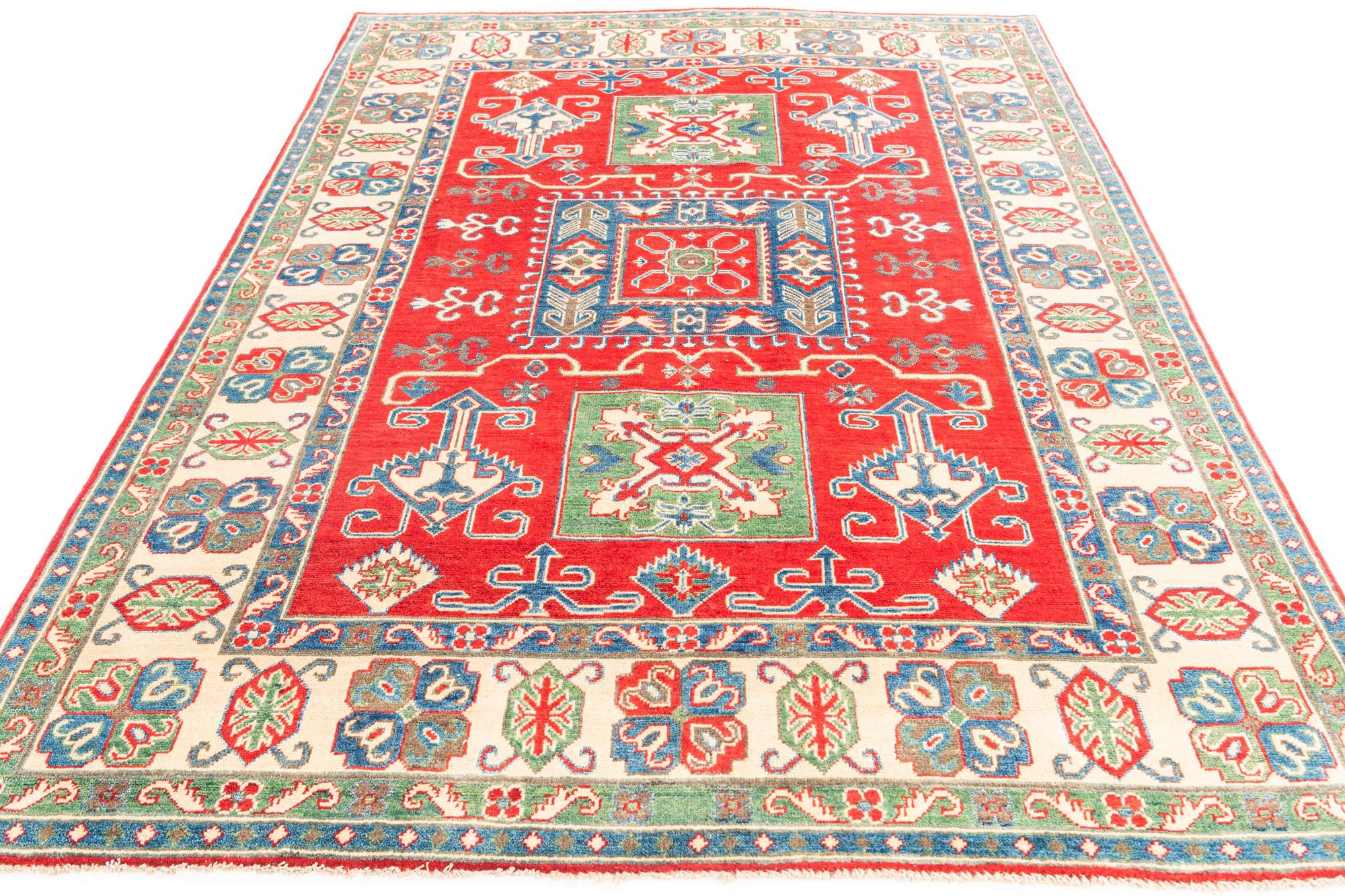 5' 9 x 7' 9 Hand Knotted Kazak Rug