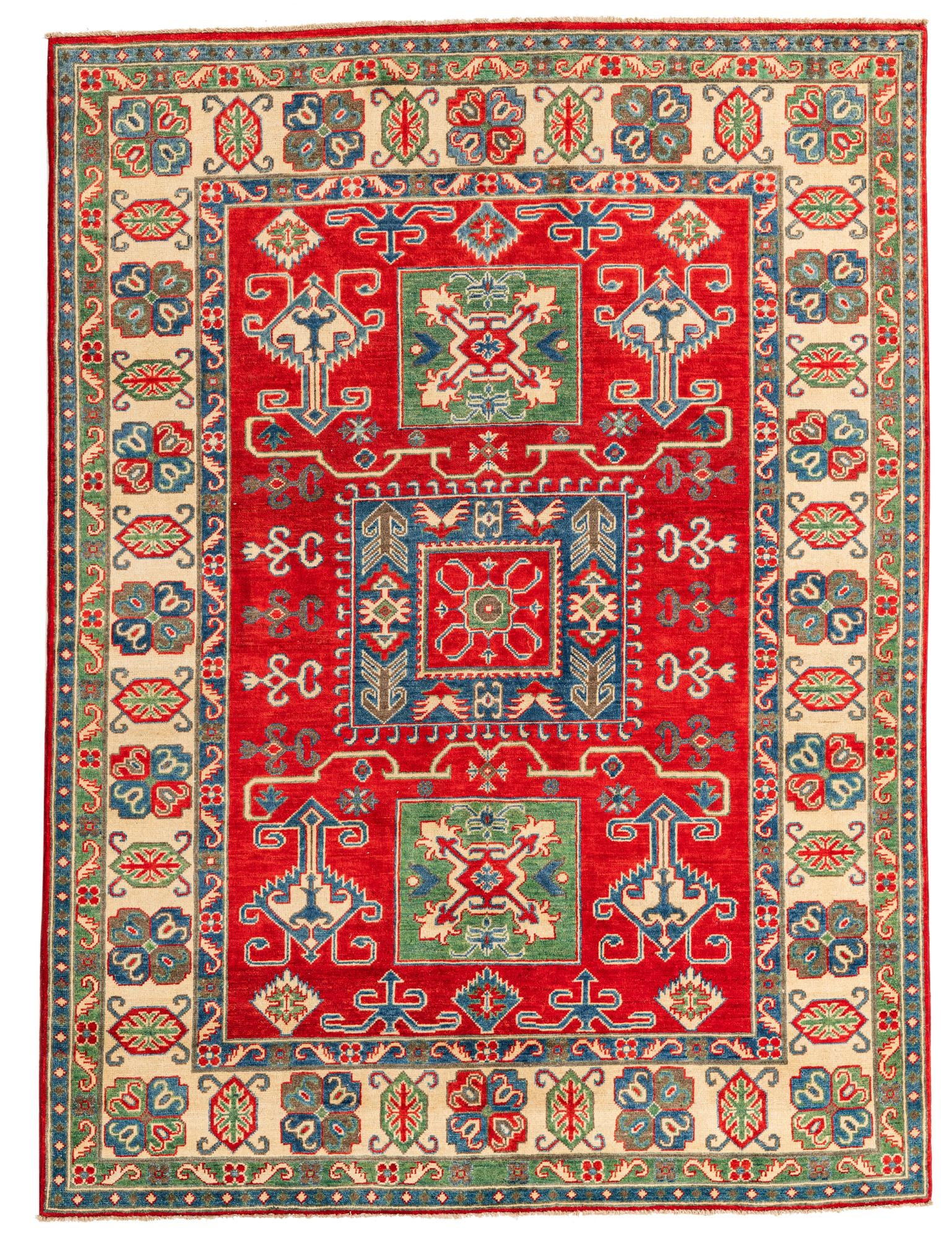 5' 9 x 7' 9 Hand Knotted Kazak Rug